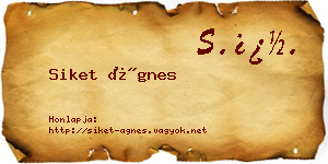 Siket Ágnes névjegykártya