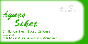 agnes siket business card